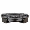 Homeroots 160 x 38 x 40 in. Modern Dark Gray Leather Sectional Sofa with Power Recliners 343955